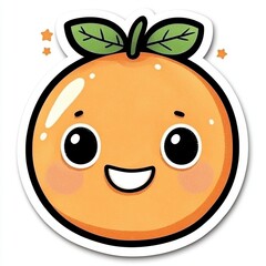 Fototapeta premium Happy Cartoon Orange Sticker Illustration