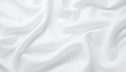 smooth and elegant white fabric drapes gracefully, showcasing its soft texture and subtle sheen, perfect for various design applications