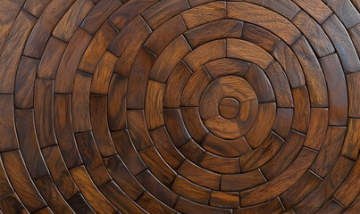 Fototapeta premium Elegant Wooden Flooring with Circular Patterns and Smooth Texture
