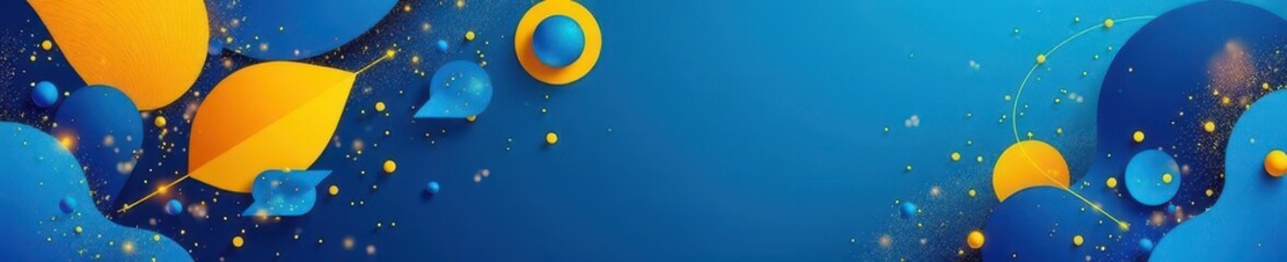 Naklejka premium Blue and yellow abstract design for online event, background, flyer