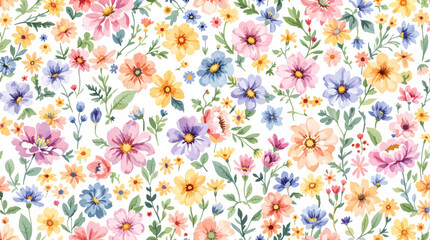 Seamless pattern flower, hand drawn, color pastel, Pastel vector seamless flower pattern backdrop background