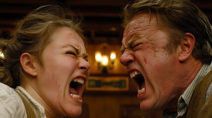 Intense couple argument emotional conflict