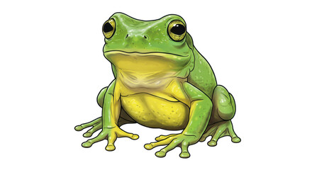 Isolated Detailed Illustration of a Green Frog