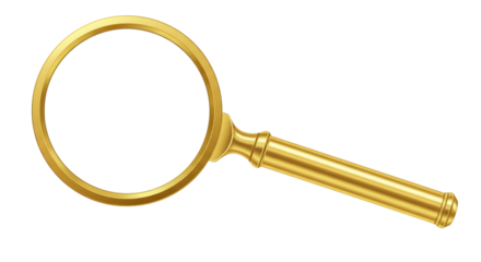 Isolated Golden Magnifying Glass