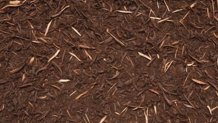 Mulch texture with rich brown hues for gardening and landscaping designs