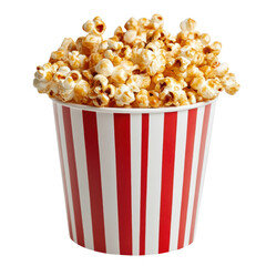 Classic Movie Snack: Delicious Popcorn in a Striped Cup