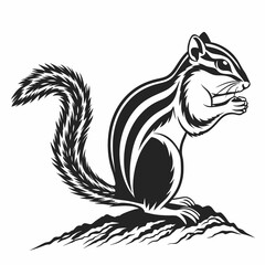 chipmunk silhouette black vector