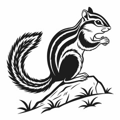 chipmunk silhouette black vector