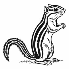 chipmunk silhouette black vector