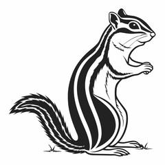 chipmunk silhouette black vector