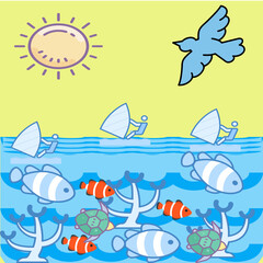 vector illustration of a tropical fish