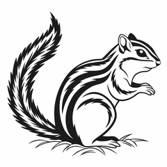 chipmunk silhouette black vector