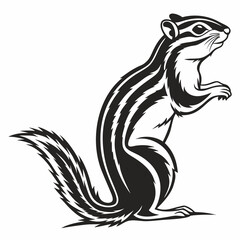 chipmunk silhouette black vector