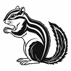 chipmunk silhouette black vector