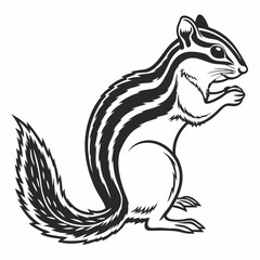chipmunk silhouette black vector