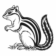 chipmunk silhouette black vector