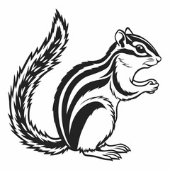 chipmunk silhouette black vector