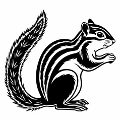 chipmunk silhouette black vector