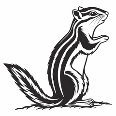 chipmunk silhouette black vector