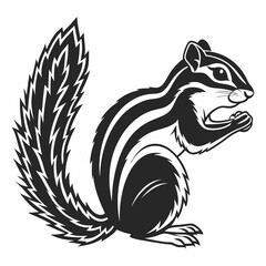 chipmunk silhouette black vector