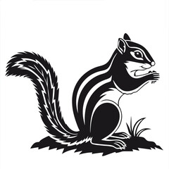 chipmunk silhouette black vector