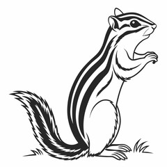 chipmunk silhouette black vector
