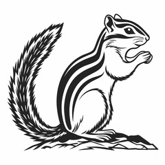 chipmunk silhouette black vector