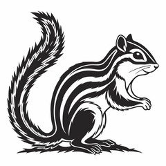 chipmunk silhouette black vector