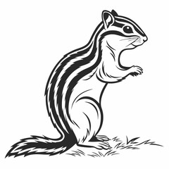 chipmunk silhouette black vector