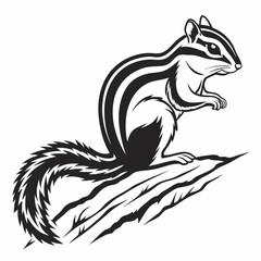 chipmunk silhouette black vector