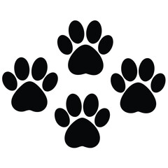 Fototapeta premium Different animal paw print vector illustrations and isolated background.