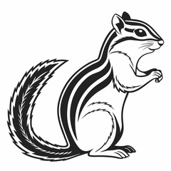 chipmunk silhouette black vector