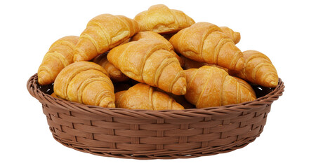 Isolated Basket of Croissants