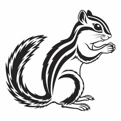 chipmunk silhouette black vector