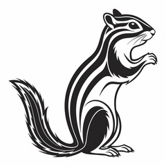 chipmunk silhouette black vector