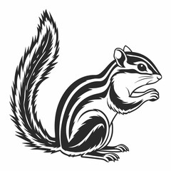 chipmunk silhouette black vector