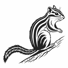 chipmunk silhouette black vector