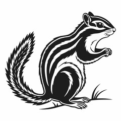 chipmunk silhouette black vector