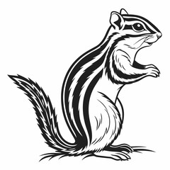 chipmunk silhouette black vector