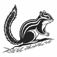 chipmunk silhouette black vector