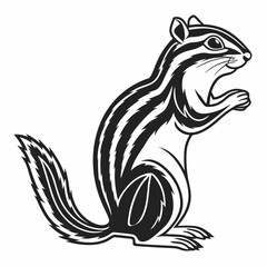 chipmunk silhouette black vector