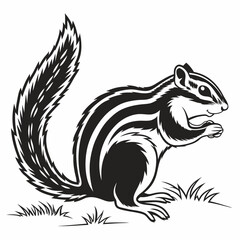 chipmunk silhouette black vector
