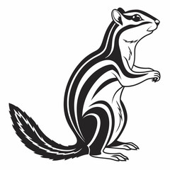 chipmunk silhouette black vector