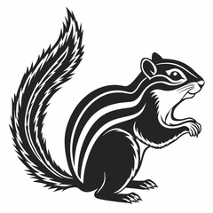 chipmunk silhouette black vector