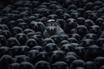 Fototapeta premium A lone wolf in sheeps clothing