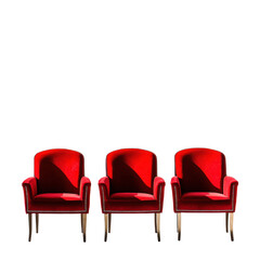 Obraz premium Elegant Red Chairs for Stylish Interiors on a white background.