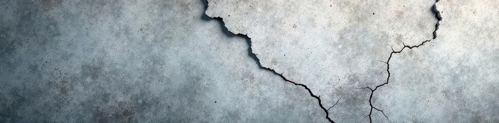 Obraz premium Cracked, mottled gray concrete wall, showing age , industrial, facade, design