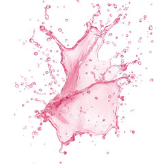 Pink Water Splash on Black Background with Transparent Background