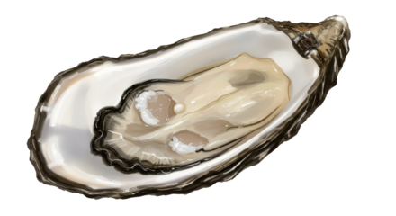 Isolated Opened Oyster