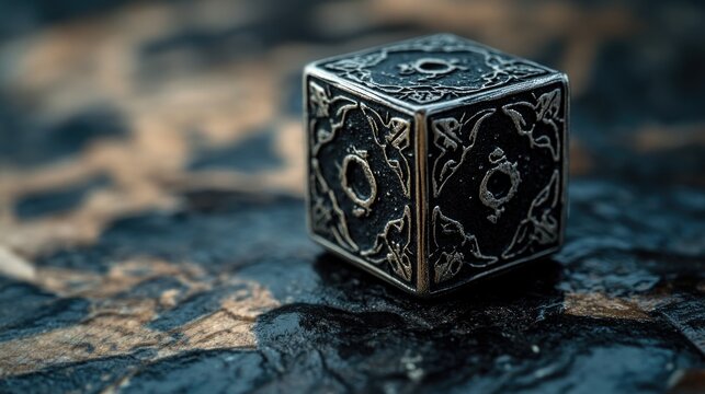 Metal Dice on Table